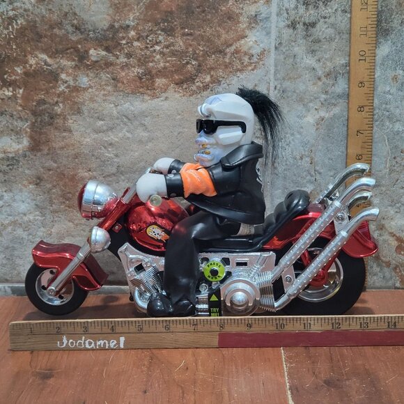 Motorcycle Monster Animated Figure Bad Moon Rising Biker Skeleton Halloween - Picture 7 of 16